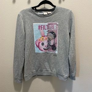 Emoji image changing sequin top by Manguun